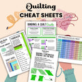 Quilt Cheat Sheets Bundle – Yardage, Sizes, Binding & Block Charts for Stress-Free Quilting (Printable PDF)