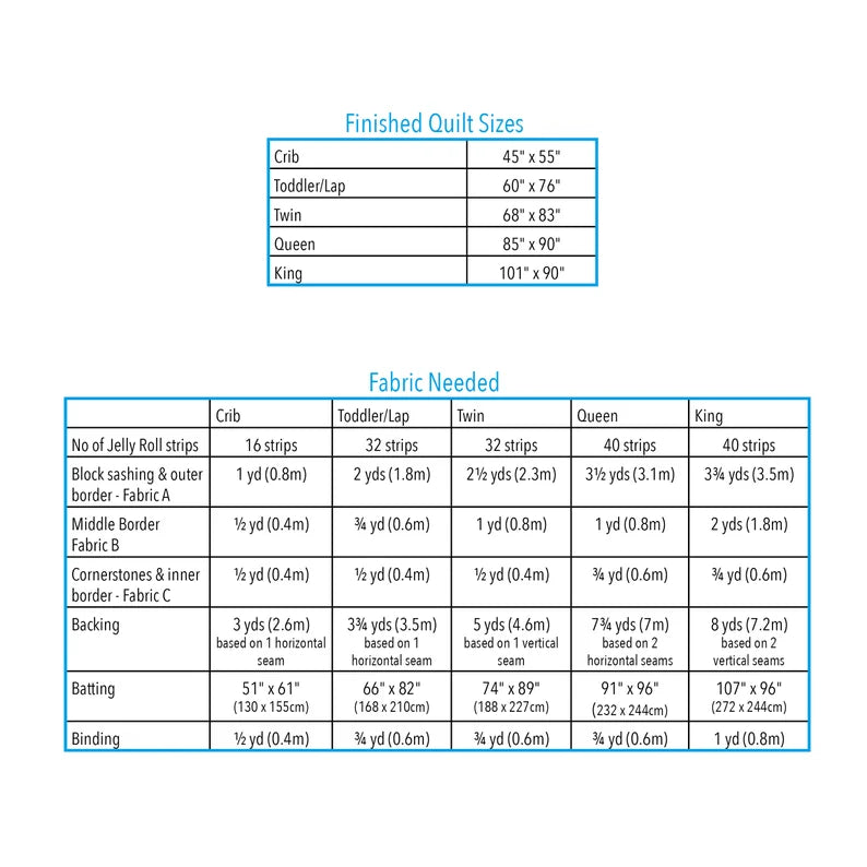 Rustic Windows Quilt Pattern - Jelly Roll 5 sizes Crib to King - Saltwater