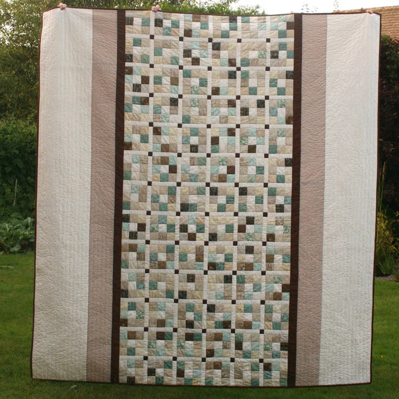 Rustic Windows Quilt Pattern - Jelly Roll 5 sizes Crib to King - Saltwater